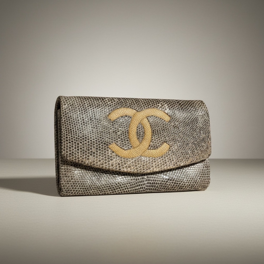 Chanel Exotic Flap | CUSTOM | Vintage Chanel | Neutral Snake - Picture 1 of 7